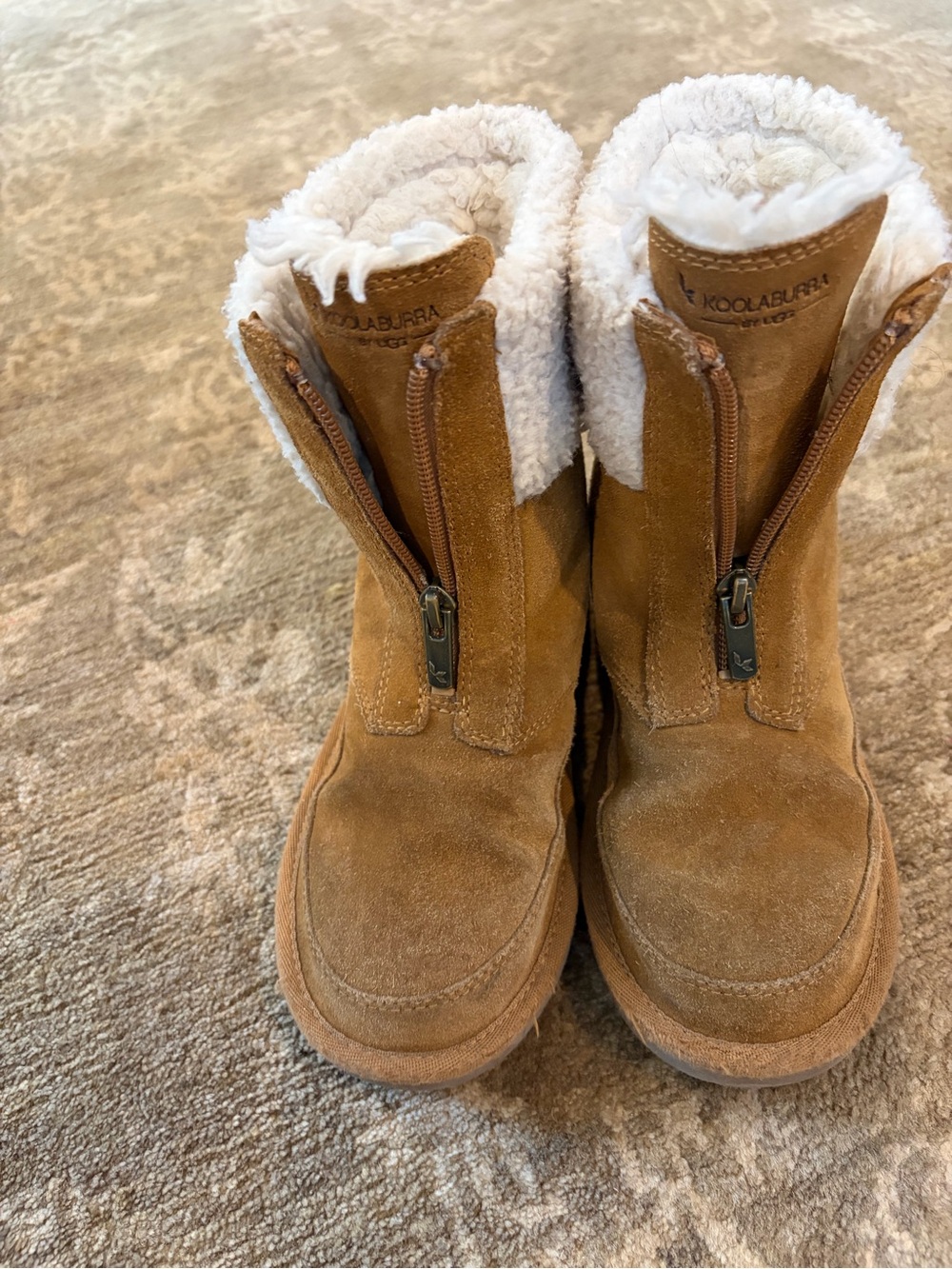 Koolaburra by UGG Lytta short chestnut brown youth size 13 faux fur boots